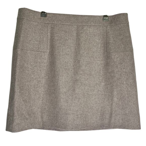J. Crew Factory Double Serge Wool Blend Pencil Mini Skirt Women's 12 Stone NWT - Picture 2 of 6